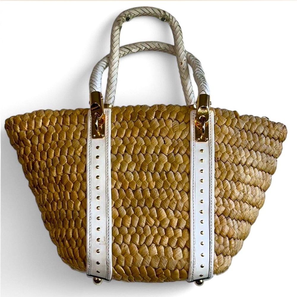 🌿 Michael Kors Leather-Trimmed Jute Shoulder Bag – (previously loved 💕 ) 👜